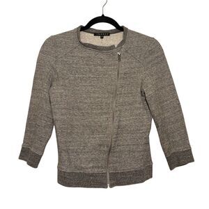 Theory Cotton Blend Full Zip Long Sleeve Sweatshirt Blazer Small